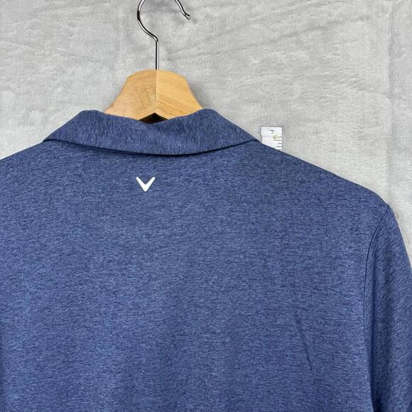 Callaway 1/4 Zip Golf Polo Shirt Men Size 2X Heathered Blue Short Sleeve Stretch - Picture 5 of 9